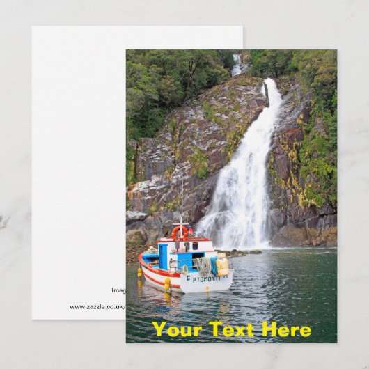 Maßgeschneiderte Boot- und Wasserfallkarte (Vorne/Hinten)