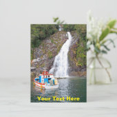 Maßgeschneiderte Boot- und Wasserfallkarte (Stehend Vorderseite)