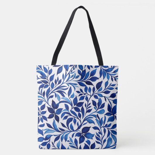 Maßgeschneiderte Botanische Blauflorentasche, Natu Tasche (Vorderseite)