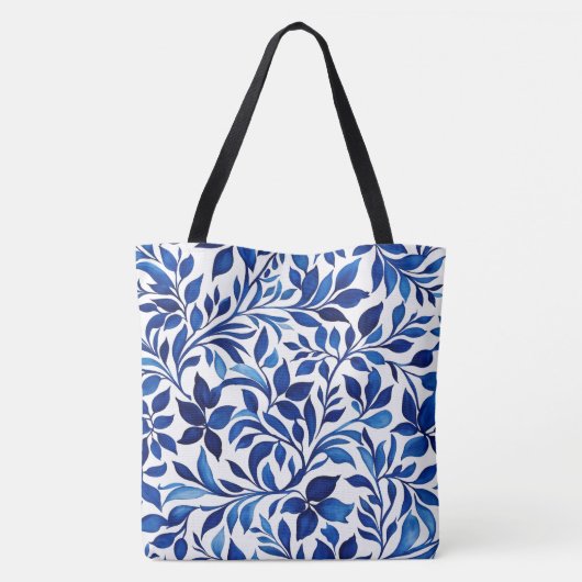 Maßgeschneiderte Botanische Blauflorentasche, Natu Tasche (Rückseite)