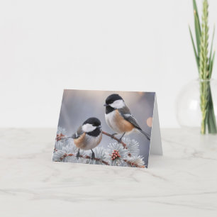 Maßgeschneiderte Boutique Winter Chickadee-Feierta Feiertagskarte