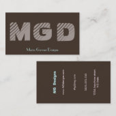 Maßgeschneiderte braune Monogramm-Visitenkarten Visitenkarte (Vorne/Hinten)