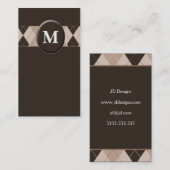 Maßgeschneiderte braune Monogramm-Visitenkarten Visitenkarte (Vorne/Hinten)