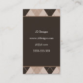 Maßgeschneiderte braune Monogramm-Visitenkarten Visitenkarte (Rückseite)