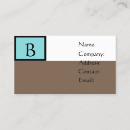 Maßgeschneiderte braune Monogramm-Visitenkarten Visitenkarte