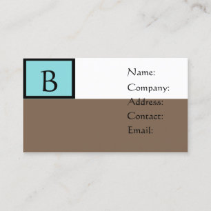 Maßgeschneiderte braune Monogramm-Visitenkarten Visitenkarte