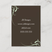 Maßgeschneiderte braune Monogramm-Visitenkarten Visitenkarte (Rückseite)