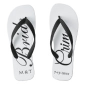 Maßgeschneiderte Bride Elegant White Flip Flops Badesandalen (Fußbett)