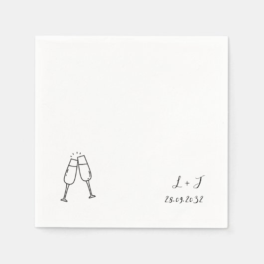 Maßgeschneiderte Brilleninitials Serviette (Vorderseite)