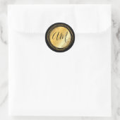 Maßgeschneiderte Buchstaben aus goldfarbenem Metal Runder Aufkleber (Tasche)