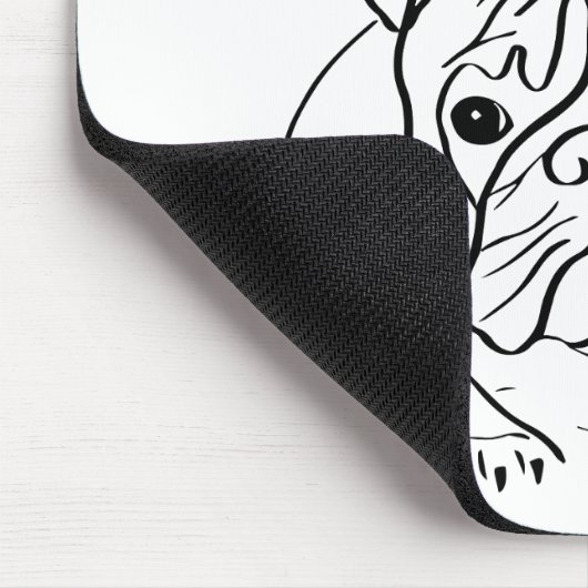 Maßgeschneiderte Bulldog Line Art Mouse Pad Mousepad (Ecke)