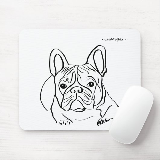 Maßgeschneiderte Bulldog Line Art Mouse Pad Mousepad (Mit Mouse)
