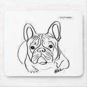 Maßgeschneiderte Bulldog Line Art Mouse Pad Mousepad (Vorne)