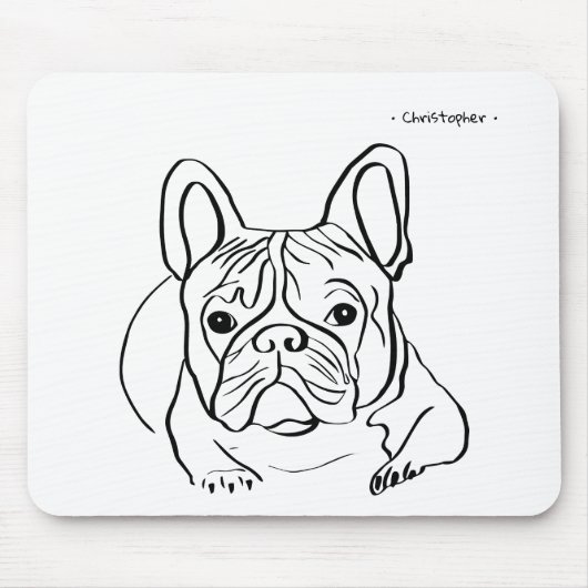 Maßgeschneiderte Bulldog Line Art Mouse Pad Mousepad (Vorne)