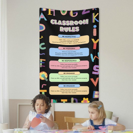 Maßgeschneiderte bunte Lehrerregeln Banner