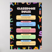 Maßgeschneiderte bunte Lehrerregeln Poster (Vorne)