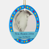 Maßgeschneiderte, bunte Punkte Foto-Rahmen-Ornamen Keramikornament (Rechts)