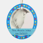 Maßgeschneiderte, bunte Punkte Foto-Rahmen-Ornamen Keramikornament (Links)