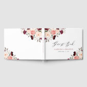 Maßgeschneiderte Burgundy Blush Floral Wedding Gästebuch (Voll)