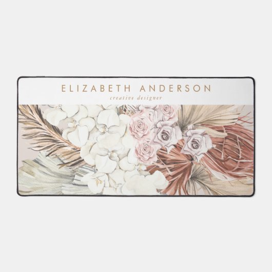 Maßgeschneiderte Business Pampas Grass Floral Trop Schreibtischunterlage (Vorderseite)