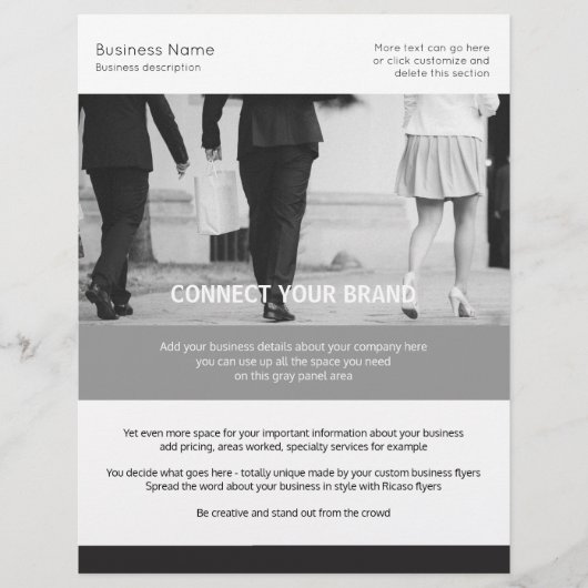 Maßgeschneiderte Business Themed Black and White Flyer (Vorne)