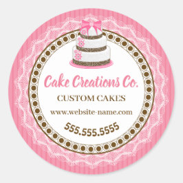 Maßgeschneiderte Cake Packaging Classic Round Stic Runder Aufkleber