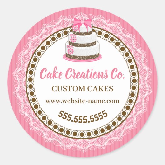 Maßgeschneiderte Cake Packaging Classic Round Stic Runder Aufkleber (Vorderseite)
