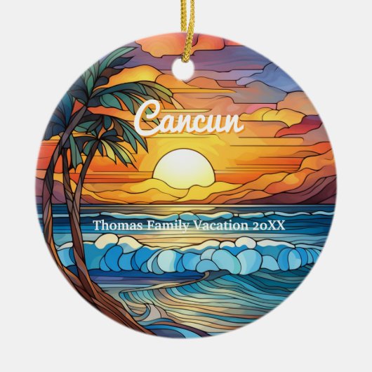 Maßgeschneiderte Cancun Urlaub Imitate aus festem Keramik Ornament (Vorne)