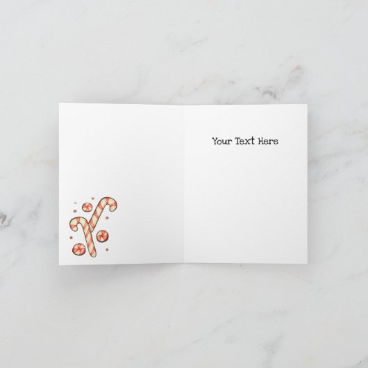 Maßgeschneiderte Candy Cane - Frohe Weihnachtskart Karte (Innenseite)