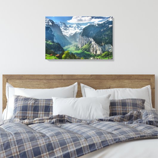 Maßgeschneiderte Canvas Kunstdrucke Schweiz Leinwanddruck (Insitu (Schlafzimmer))