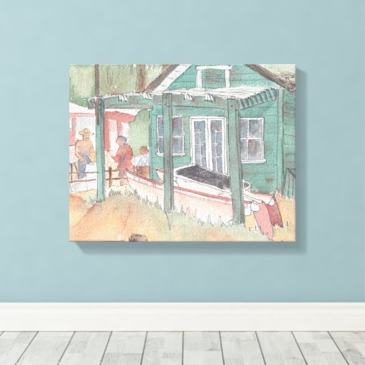 Maßgeschneiderte Canvas "Wasserfarben-Sketch/Krist Leinwanddruck (Insitu (Holzboden))