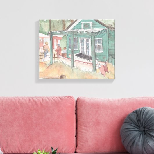 Maßgeschneiderte Canvas "Wasserfarben-Sketch/Krist Leinwanddruck (Insitu (Wohnzimmer))