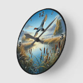 Maßgeschneiderte Canvasback-Ente Runde Wanduhr (Winkel)