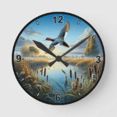 Maßgeschneiderte Canvasback-Ente Runde Wanduhr (Vorderseite)