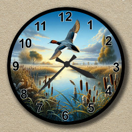 Maßgeschneiderte Canvasback-Ente Runde Wanduhr