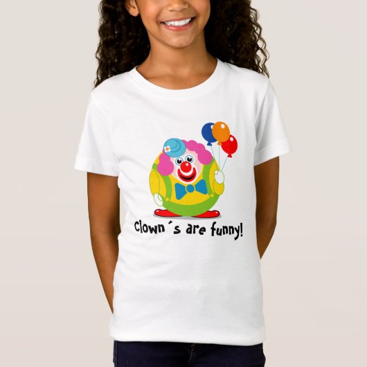Maßgeschneiderte, Cartoon niedlichen Zirkus Clown T-Shirt (Vorderseite)