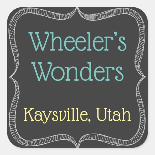 Maßgeschneiderte Chalkboard-Labels Quadratischer Aufkleber (Vorderseite)