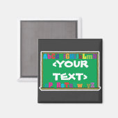 Maßgeschneiderte Chalkboard,<YOURTEXT> Magnet (Vorderseite/Rückseite)