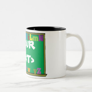 Maßgeschneiderte Chalkboard,<YOURTEXT> Zweifarbige Tasse
