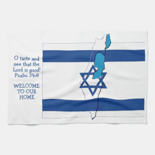 Maßgeschneiderte Christliche FLAG ISRAEL Küchentüc Geschirrtuch