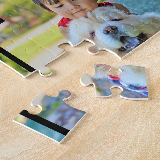 Maßgeschneiderte Collage 4 Foto Monogramm Puzzle (Seite)