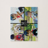 Maßgeschneiderte Collage 4 Foto Monogramm Puzzle (Vertikal)