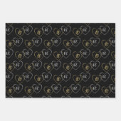 Maßgeschneiderte Couple Heart Charms Silver Gold,  Geschenkpapier Set (Vorderseite)