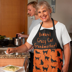 Maßgeschneiderte Crazy Cat Oma All-over Print-Schü Schürze