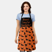 Maßgeschneiderte Crazy Cat Oma All-over Print-Schü Schürze (Getragen)