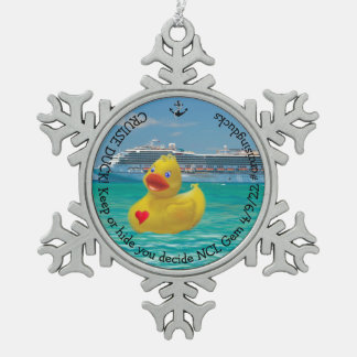 Maßgeschneiderte Cruising Duck für Erwachsene Schneeflocken Zinn-Ornament
