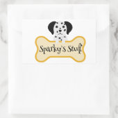 Maßgeschneiderte Dalmatinierung mit einem Dogenkno Rechteckiger Aufkleber (Tasche)