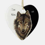 Maßgeschneiderte Daten in Liebe Wölfe, Aquarelltie Keramikornament (Rechts)