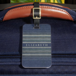 Maßgeschneiderte Denim Jeans Blue Gray Farblinien Gepäckanhänger