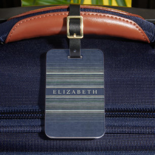 Maßgeschneiderte Denim Jeans Blue Gray Farblinien Gepäckanhänger